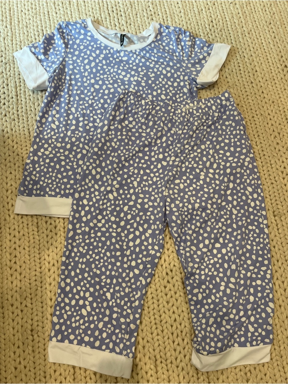 Women’s ' Print Story Lavender/Blue Spot Short-Sleeve Pajama Set Size Medium
